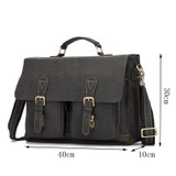 Vintage Real Crazy Horse Leather Briefcase Handbag