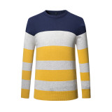 Trend Stripe Slim Fit Pullover Cotton Knitted Sweater Trend Stripe Slim Fit Pullover Cotton Knitted Sweater