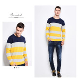 Trend Stripe Slim Fit Pullover Cotton Knitted Sweater Trend Stripe Slim Fit Pullover Cotton Knitted Sweater
