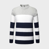 Trend Stripe Slim Fit Pullover Cotton Knitted Sweater Trend Stripe Slim Fit Pullover Cotton Knitted Sweater