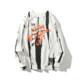 Creative Letter Print Tie Dye Pullover Sweatshirts