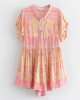 Floral Printed Short Sleeve Boho Bohemian Rompers