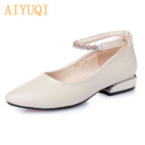 genuine leather ballet sweet flat shoes