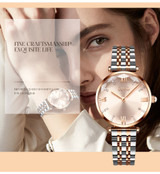 Luxury Crystal Waterproof Rose Gold Steel Strap Wrist Watches Luxury Crystal Waterproof Rose Gold Steel Strap Wrist Watches