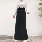 Belt Wide Leg High Waist Ruffles Long Pants