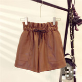 Leather High Waist Loose Wide Leg Shorts Leather High Waist Loose Wide Leg Shorts