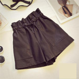 Leather High Waist Loose Wide Leg Shorts Leather High Waist Loose Wide Leg Shorts