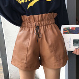 Leather High Waist Loose Wide Leg Shorts Leather High Waist Loose Wide Leg Shorts