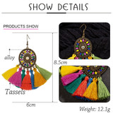 Colorful Dangle Drop Tassel Earrings Boho Bohemian Accessories