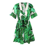 Ruffles Sleeve Trim Deep V-neck Boho Bohemian Rompers