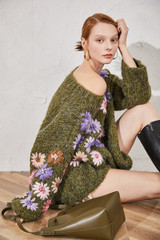pullover hand-made floral embroidery long sleeve Boho Bohemian Sweaters