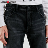 Straight Fit Ripped Black Crop Jeans