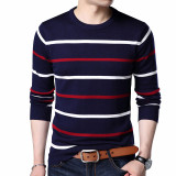 Wool Slim fit Casual Striped Sweater