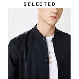 Wool Blend Outwear Striped Stitching Baseball Jacket