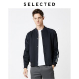 Wool Blend Outwear Striped Stitching Baseball Jacket