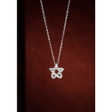 Sterling Silver Sparkling Star Exquisite Pendant Necklaces
