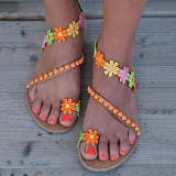 Bohemia Style Flowers Flat Sandals