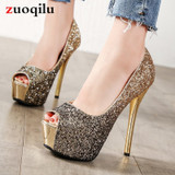 Gold Silver Wedding Shoes Bridal Heels