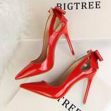 Pumps Red Black Sexy Pointed Toes Stiletto Heels