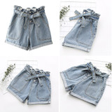 Ecru Pocket Detail Short Denim