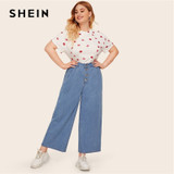 Button Fly Wide Leg Jeans