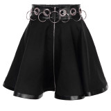 Steampunk Gothic Punk Black Zipper Hollow Out Sexy Short Mini Skirt