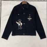 black high quality embroidery denim jackets