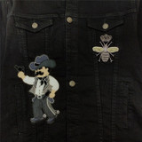black high quality embroidery denim jackets