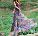 Long Chiffon Floral Printed Maxi Boho Bohemian Skirts