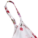 floral print chiffon elastic waist strap backless Boho Bohemian Rompers