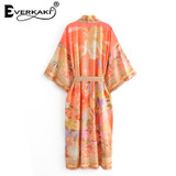 Floral Print Sashes Gypsy Vintage Boho Bohemian Kimonos