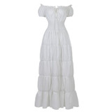 Renaissance Medieval Irish Costume Smocked Waist Boho Bohemian Dresses