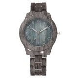 Luxury Roman Numerals PU Leather Band Analog Wood Watches