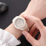 Luxury Roman Numerals PU Leather Band Analog Wood Watches