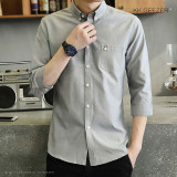 Tuxedo Three Quarter Social Slim Fit Long Sleeve Dress Shirts