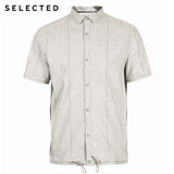Linen Striped Loose Fit Short Sleeve Shirts