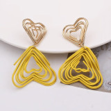 Round Triangle Heart Drop Earrings