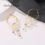 Flower Petal Water Drop Earrings