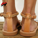 Rhinestone Open Toe Buckle Sandals