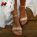Rhinestone Open Toe Buckle Sandals