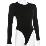 Black Back Cut Out Sexy Rave Bodysuit