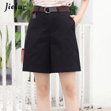 Casual Loose Wide Leg Belt Green White High Waist Shorts Casual Loose Wide Leg Belt Green White High Waist Shorts