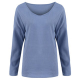 V Neck Casual Loose Pullovers Sweater