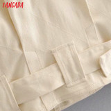 solid with Belt button pocket long sleeve short denim jackets