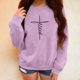 Velvet Thickening Printing Round Neck Long Sleeve Sweatshirt