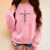 Velvet Thickening Printing Round Neck Long Sleeve Sweatshirt