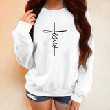 Velvet Thickening Printing Round Neck Long Sleeve Sweatshirt