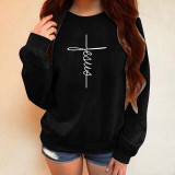 Velvet Thickening Printing Round Neck Long Sleeve Sweatshirt
