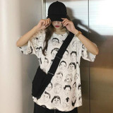 Elegant Loose Short Sleeve O Neck Graphic Print t shirt
