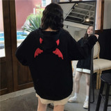 Cute Punk Gothic Devil Horn Chic Hoodie Cute Punk Gothic Devil Horn Chic Hoodie